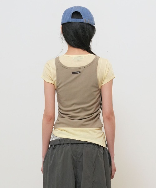 GENERAL IDEA（ジェネラルアイデア）の「【GENERAL IDEA】 2WAYカラーレイヤードTシャツ / TWO-WAY COLOR LAYERED T-SHIRT（Tシャツ/カットソー・レディース・スカイブルー/レッド/ベージュ・L/M/S）」の5枚目の写真