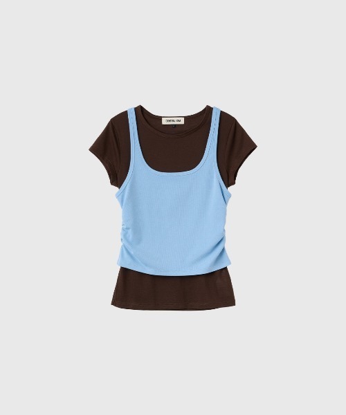 GENERAL IDEA（ジェネラルアイデア）の「【GENERAL IDEA】 2WAYカラーレイヤードTシャツ / TWO-WAY COLOR LAYERED T-SHIRT（Tシャツ/カットソー・レディース・スカイブルー/レッド/ベージュ・L/M/S）」の16枚目の写真