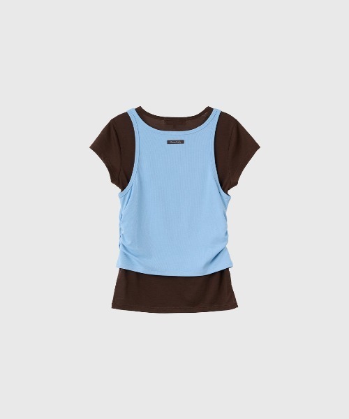 GENERAL IDEA（ジェネラルアイデア）の「【GENERAL IDEA】 2WAYカラーレイヤードTシャツ / TWO-WAY COLOR LAYERED T-SHIRT（Tシャツ/カットソー・レディース・スカイブルー/レッド/ベージュ・L/M/S）」の17枚目の写真