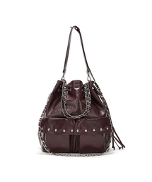 DEINET 5-WAY STUD POCKET MULTI BAG IN BURGUNDY