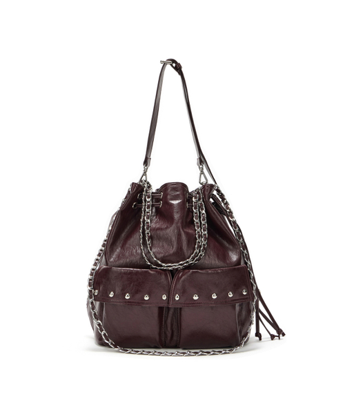 DEINET(ダイニット)の「DEINET 5-WAY STUD POCKET MULTI BAG IN BURGUNDY(バックパック/リュック・レディース・その他・FREE)」の1枚目の写真
