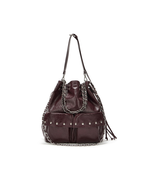 DEINET(ダイニット)の「DEINET 5-WAY STUD POCKET MULTI BAG IN BURGUNDY(バックパック/リュック・レディース・その他・FREE)」の2枚目の写真