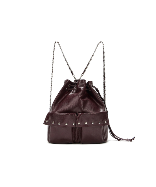 DEINET(ダイニット)の「DEINET 5-WAY STUD POCKET MULTI BAG IN BURGUNDY(バックパック/リュック・レディース・その他・FREE)」の5枚目の写真