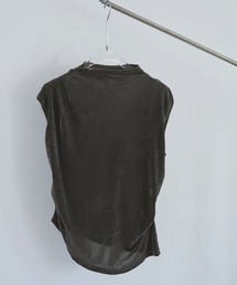 WILLFULLY | stretch sheer velour bottle neck no sleeve tops(その他トップス)
