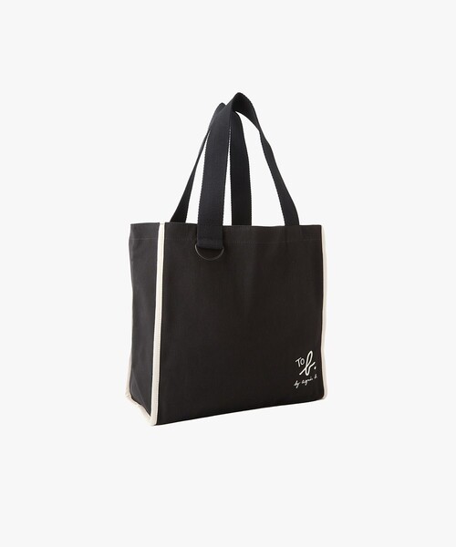 To b. by agnes b.(トゥービーバイアニエスベー)の「To b. by agnes b.× green label relaxing コットン パイピング トートバッグ(トートバッグ・レディース・ブラック・FREE)」の3枚目の写真