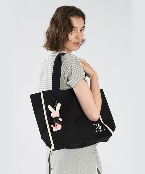 To b. by agnes b.(トゥービーバイアニエスベー)の「To b. by agnes b.× green label relaxing コットン パイピング トートバッグ(トートバッグ・レディース・ブラック・FREE)」の8枚目の写真