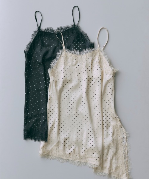 EN NEUME(エンノイム)の「Polka Dot Satin Lace Cami Dress(ワンピース・レディース・ベージュ/ブラック/アイボリー/ブラウン・FREE)」の11枚目の写真