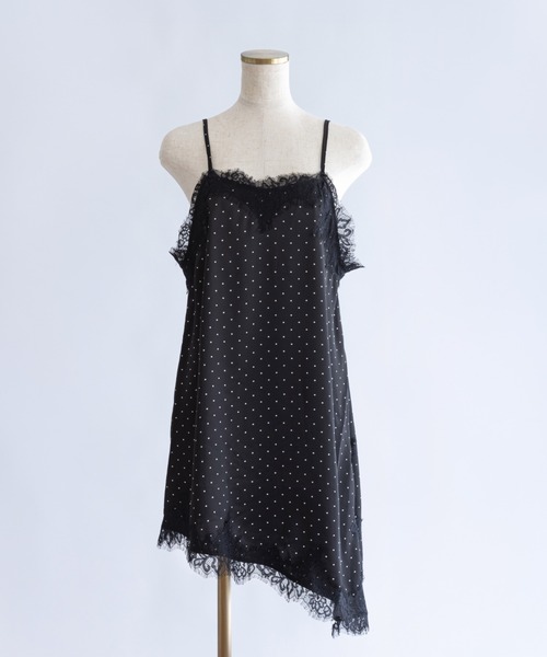 EN NEUME(エンノイム)の「Polka Dot Satin Lace Cami Dress(ワンピース・レディース・ベージュ/ブラック/アイボリー/ブラウン・FREE)」の15枚目の写真