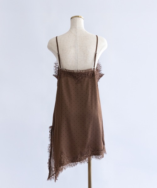 EN NEUME(エンノイム)の「Polka Dot Satin Lace Cami Dress(ワンピース・レディース・ベージュ/ブラック/アイボリー/ブラウン・FREE)」の20枚目の写真