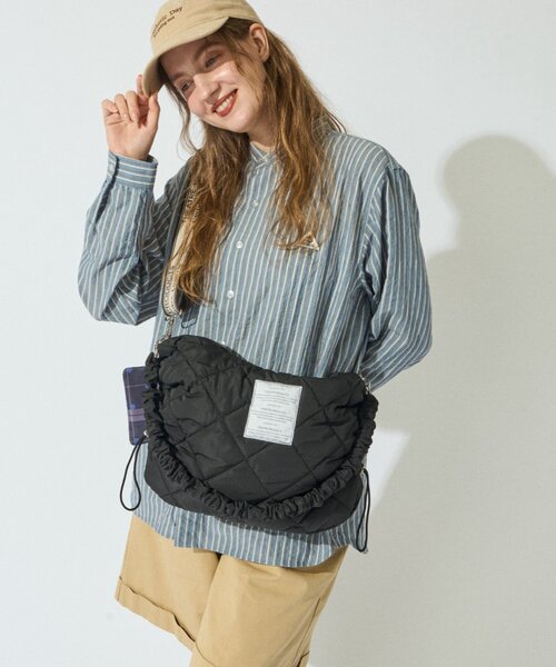 THEATRE PRODUCTS(シアタープロダクツ)の「【THEATRE PRODUCTS別注】エコバッグ付きギャザーショルダーバッグ(ショルダーバッグ・レディース・カーキ/ネイビー/ブラック・ONE SIZE)」の5枚目の写真