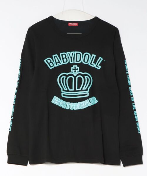 BABYDOLL(ベビードール)の「親子お揃い ネオンロンT 1924A(Tシャツ/カットソー・メンズ・ターコイズブルー系9/グリーン系その他7/ピンク系その他7・ユニセックスS/ユニセックスXL/ユニセックスM/ユニセックスL)」の6枚目の写真