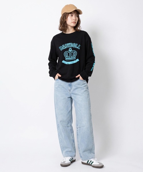BABYDOLL(ベビードール)の「親子お揃い ネオンロンT 1924A(Tシャツ/カットソー・メンズ・ターコイズブルー系9/グリーン系その他7/ピンク系その他7・ユニセックスS/ユニセックスXL/ユニセックスM/ユニセックスL)」の7枚目の写真