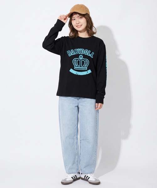 BABYDOLL(ベビードール)の「親子お揃い ネオンロンT 1924A(Tシャツ/カットソー・メンズ・ターコイズブルー系9/グリーン系その他7/ピンク系その他7・ユニセックスS/ユニセックスXL/ユニセックスM/ユニセックスL)」の9枚目の写真