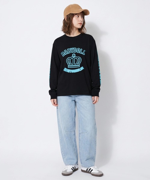 BABYDOLL(ベビードール)の「親子お揃い ネオンロンT 1924A(Tシャツ/カットソー・メンズ・ターコイズブルー系9/グリーン系その他7/ピンク系その他7・ユニセックスS/ユニセックスXL/ユニセックスM/ユニセックスL)」の10枚目の写真