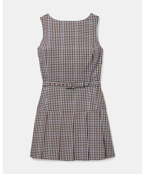 kate spade new york(ケイトスペード ニューヨーク)の「シェパード チェック ベルテッド スーティング ドレス(ワンピース・レディース・ベージュ・4/2/0)」の2枚目の写真