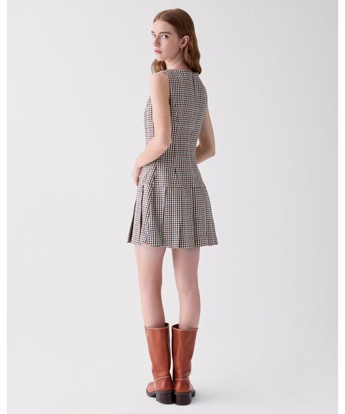 kate spade new york(ケイトスペード ニューヨーク)の「シェパード チェック ベルテッド スーティング ドレス(ワンピース・レディース・ベージュ・4/2/0)」の4枚目の写真