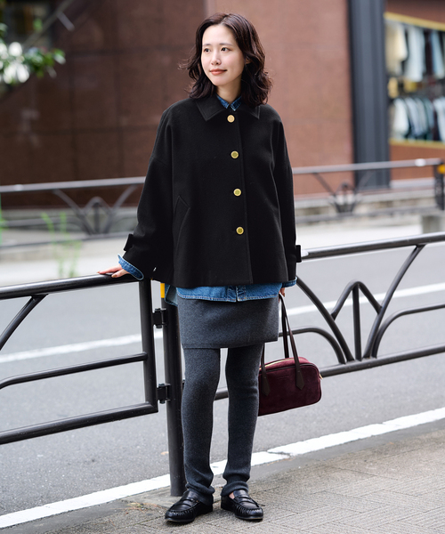 Traditional Weatherwear(トラディショナルウェザーウェア)の「TRADITIONAL WEATHERWEAR SLOBE別注 MALTON B/T SHORT(ステンカラーコート・レディース・ブラウン/ブラック・36/34)」の19枚目の写真