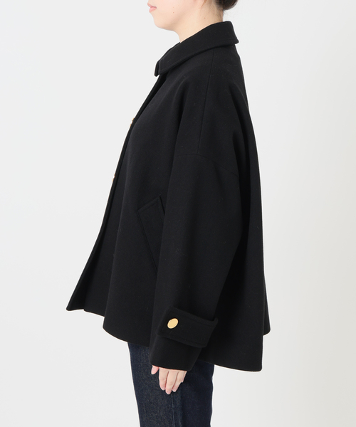 Traditional Weatherwear(トラディショナルウェザーウェア)の「TRADITIONAL WEATHERWEAR SLOBE別注 MALTON B/T SHORT(ステンカラーコート・レディース・ブラウン/ブラック・36/34)」の5枚目の写真