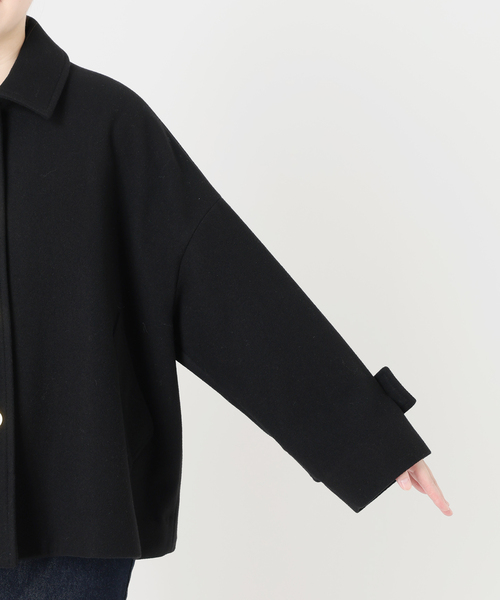 Traditional Weatherwear(トラディショナルウェザーウェア)の「TRADITIONAL WEATHERWEAR SLOBE別注 MALTON B/T SHORT(ステンカラーコート・レディース・ブラウン/ブラック・36/34)」の8枚目の写真