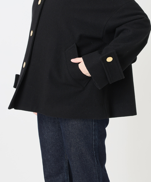 Traditional Weatherwear(トラディショナルウェザーウェア)の「TRADITIONAL WEATHERWEAR SLOBE別注 MALTON B/T SHORT(ステンカラーコート・レディース・ブラウン/ブラック・36/34)」の9枚目の写真