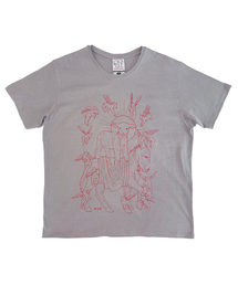 Jerusalem line work T-SHIRT -Gray