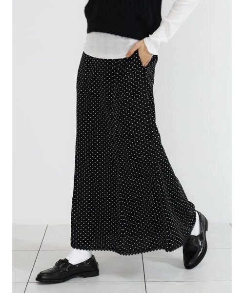 FIKA.(フィーカ)の「Dot lace trim skirt(スカート・レディース・ダークブラウン/ブラック/ベージュ・MEDIUM)」の9枚目の写真