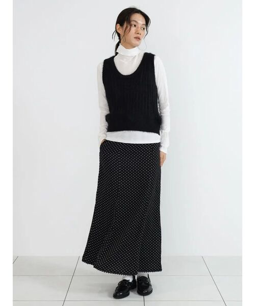 FIKA.(フィーカ)の「Dot lace trim skirt(スカート・レディース・ダークブラウン/ブラック/ベージュ・MEDIUM)」の15枚目の写真