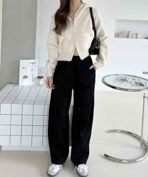 Ada.（エイダ）の「ウエストゴム ワイド ストレート スウェットパンツ（その他パンツ・レディース・ブラック/杢グレー/オートミール・FREE）」の10枚目の写真