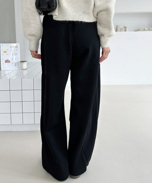 Ada.（エイダ）の「ウエストゴム ワイド ストレート スウェットパンツ（その他パンツ・レディース・ブラック/杢グレー/オートミール・FREE）」の12枚目の写真