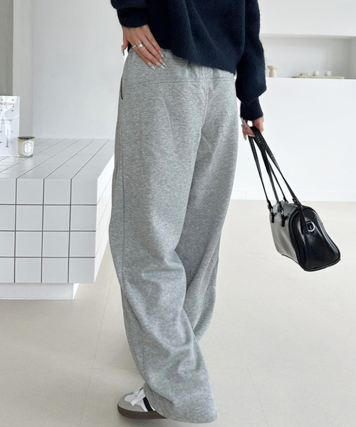 Ada.（エイダ）の「ウエストゴム ワイド ストレート スウェットパンツ（その他パンツ・レディース・ブラック/杢グレー/オートミール・FREE）」の18枚目の写真