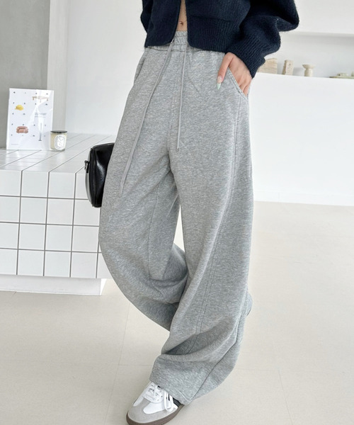 Ada.（エイダ）の「ウエストゴム ワイド ストレート スウェットパンツ（その他パンツ・レディース・ブラック/杢グレー/オートミール・FREE）」の15枚目の写真