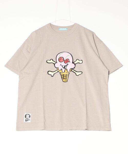 ICECREAM（アイスクリーム）の「GARMENT DYE COTTON  T-SHIRT _CONE & BONE（Tシャツ/カットソー・メンズ・チャコールグレー/グレー・SMALL/MEDIUM/LARGE/X-LARGE）」の3枚目の写真