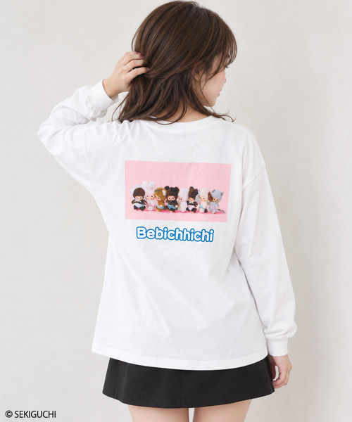 RiCO SUCRE(リコシュクレ)の「【レディース】モンチッチ 長袖Tシャツ(Tシャツ/カットソー・レディース・ブラック系3/ブラック系/オフホワイト/ホワイト系3/ホワイト系/ブラック系2/ブラック/ホワイト系2・FREE)」の2枚目の写真