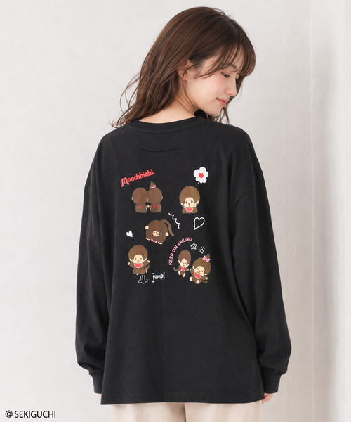 RiCO SUCRE(リコシュクレ)の「【レディース】モンチッチ 長袖Tシャツ(Tシャツ/カットソー・レディース・ブラック系3/ブラック系/オフホワイト/ホワイト系3/ホワイト系/ブラック系2/ブラック/ホワイト系2・FREE)」の8枚目の写真