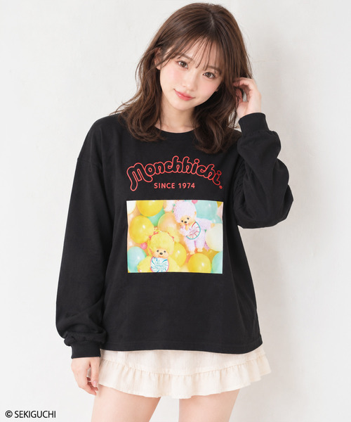 RiCO SUCRE(リコシュクレ)の「【レディース】モンチッチ 長袖Tシャツ(Tシャツ/カットソー・レディース・ブラック系3/ブラック系/オフホワイト/ホワイト系3/ホワイト系/ブラック系2/ブラック/ホワイト系2・FREE)」の5枚目の写真