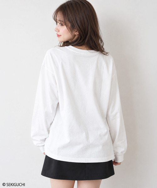 RiCO SUCRE(リコシュクレ)の「【レディース】モンチッチ 長袖Tシャツ(Tシャツ/カットソー・レディース・ブラック系3/ブラック系/オフホワイト/ホワイト系3/ホワイト系/ブラック系2/ブラック/ホワイト系2・FREE)」の9枚目の写真