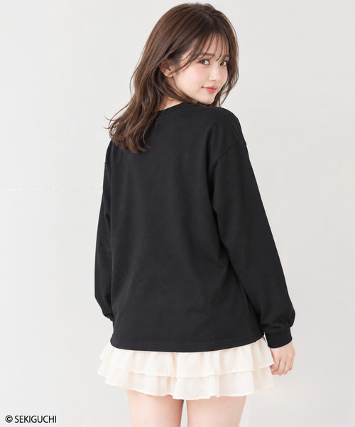 RiCO SUCRE(リコシュクレ)の「【レディース】モンチッチ 長袖Tシャツ(Tシャツ/カットソー・レディース・ブラック系3/ブラック系/オフホワイト/ホワイト系3/ホワイト系/ブラック系2/ブラック/ホワイト系2・FREE)」の13枚目の写真