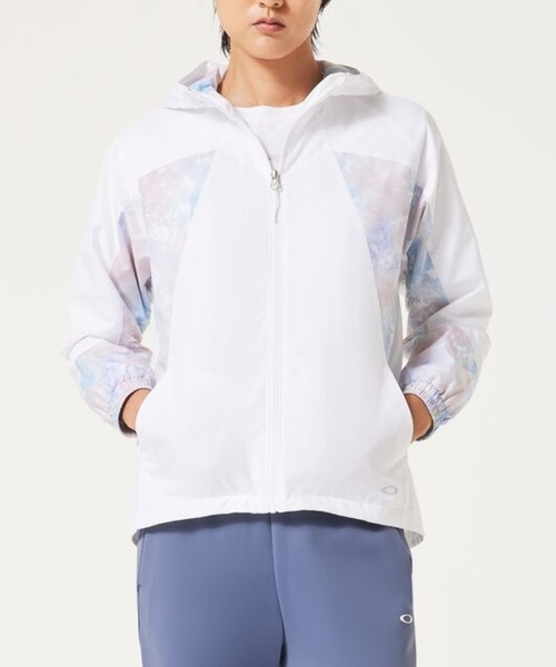 OAKLEY(オークリー)の「オークリー RADIANT SUPPLE JKT 10.0/ジャケット/スポーツ・トレーニング/レディース/OAKLEY(ナイロンジャケット・レディース・パープル/ホワイト/ブラック・L/XS/S/M)」の2枚目の写真