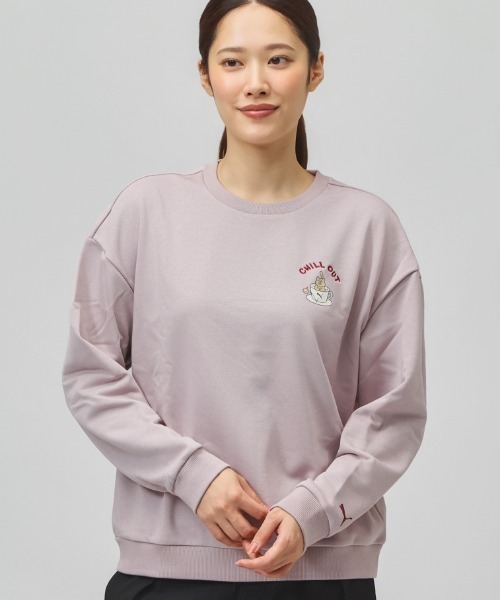 PUMA（プーマ）の「プーマ PUMA ALPEN CREW SWEAT CHILL（スウェット・レディース・ブラウン/スモークピンク・S/M/L/XL）」の2枚目の写真