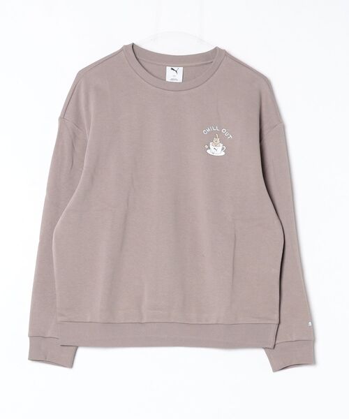 PUMA（プーマ）の「プーマ PUMA ALPEN CREW SWEAT CHILL（スウェット・レディース・ブラウン/スモークピンク・S/M/L/XL）」の4枚目の写真