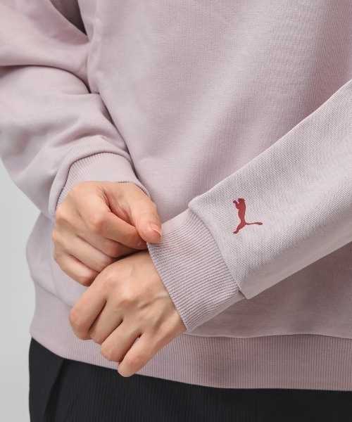 PUMA（プーマ）の「プーマ PUMA ALPEN CREW SWEAT CHILL（スウェット・レディース・ブラウン/スモークピンク・S/M/L/XL）」の3枚目の写真
