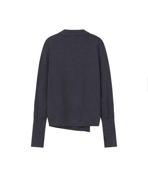 Miseki SEOUL（ミセキソウル）の「Diagonal zip-up knit CHARCOAL（その他アウター・レディース・その他・1/2）」の3枚目の写真