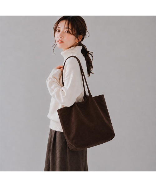 tokohana（トコハナ）の「スエード調 トートバッグ ポーチ 付き（トートバッグ・レディース・ブラック/ダークブラウン/ブラウン・FREE）」の8枚目の写真