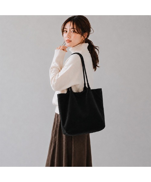tokohana（トコハナ）の「スエード調 トートバッグ ポーチ 付き（トートバッグ・レディース・ブラック/ダークブラウン/ブラウン・FREE）」の12枚目の写真
