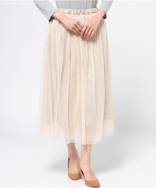 cepo（セポ）の「チュールスカート（スカート・レディース・ネイビー/オリーブ/アイボリー・MEDIUM）」の2枚目の写真