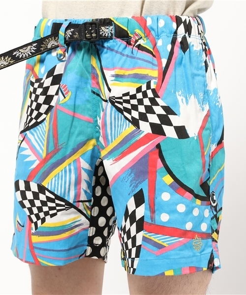 ALDIES（アールディーズ）の「Be Nice Short Pants　80's調プリント　総柄　ショートパンツ（その他パンツ・メンズ・オレンジ/ブルー系その他・X-LARGE/SMALL/LARGE/MEDIUM）」の8枚目の写真