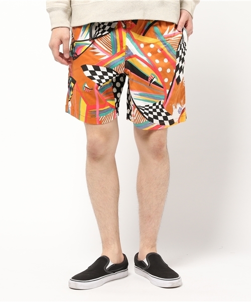ALDIES（アールディーズ）の「Be Nice Short Pants　80's調プリント　総柄　ショートパンツ（その他パンツ・メンズ・オレンジ/ブルー系その他・X-LARGE/SMALL/LARGE/MEDIUM）」の3枚目の写真