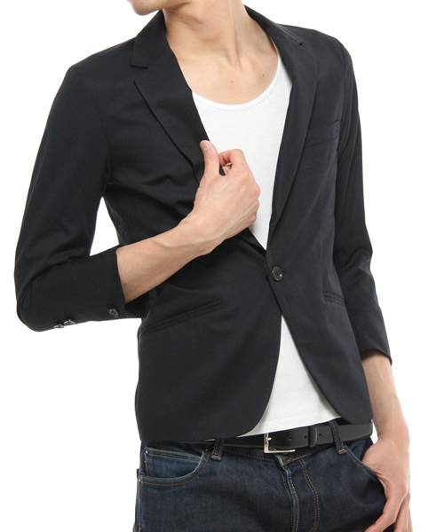 And A（アンドエー）の「7分テーラードジャケット（テーラードジャケット・メンズ・ブラック/ブラック系その他/グレー・42）」の11枚目の写真