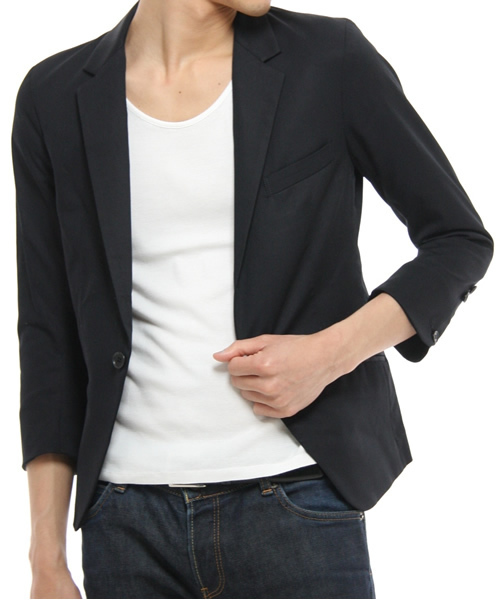 And A（アンドエー）の「7分テーラードジャケット（テーラードジャケット・メンズ・ブラック/ブラック系その他/グレー・42）」の9枚目の写真
