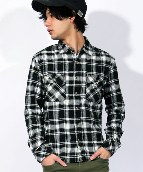 ８(eight)（エイト）の「チェック ネルシャツ アメカジ フランネル（シャツ/ブラウス・メンズ・ターコイズブルー/ワイン/ブルー/ブルー系その他2/ブラック系その他2/ベージュ/ベージュ系その他/ホワイト系その他/ブラック×ホワイト/レッド系その他/グリーン/イエロー/ブルー系その他/ネイビー/パープル/ブラック系その他/ブラック/レッド系その他2/レッド系その他3/レッド系その他4/ブルー系その他3・LARGE/MEDIUM/X-LARGE）」の5枚目の写真